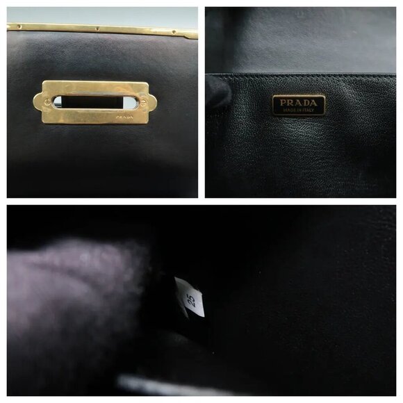 100% Authentic Prada Cahier Black Leather Shoulder Bag 1008-082224 - Picture 11 of 12